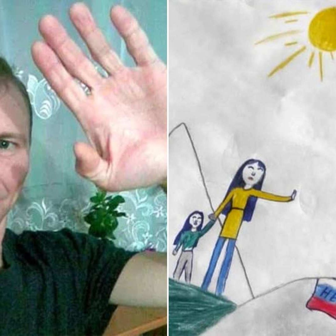 Rusia: Huye Padre Condenado a Dos Años de Cárcel por Dibujo Anti-Guerra que Hizo su Hija