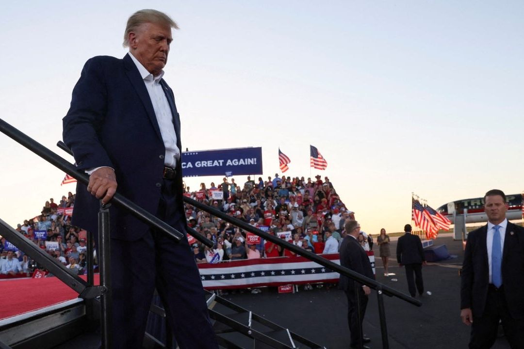 El expresidente Donald Trump durante un mitin en Estados Unidos