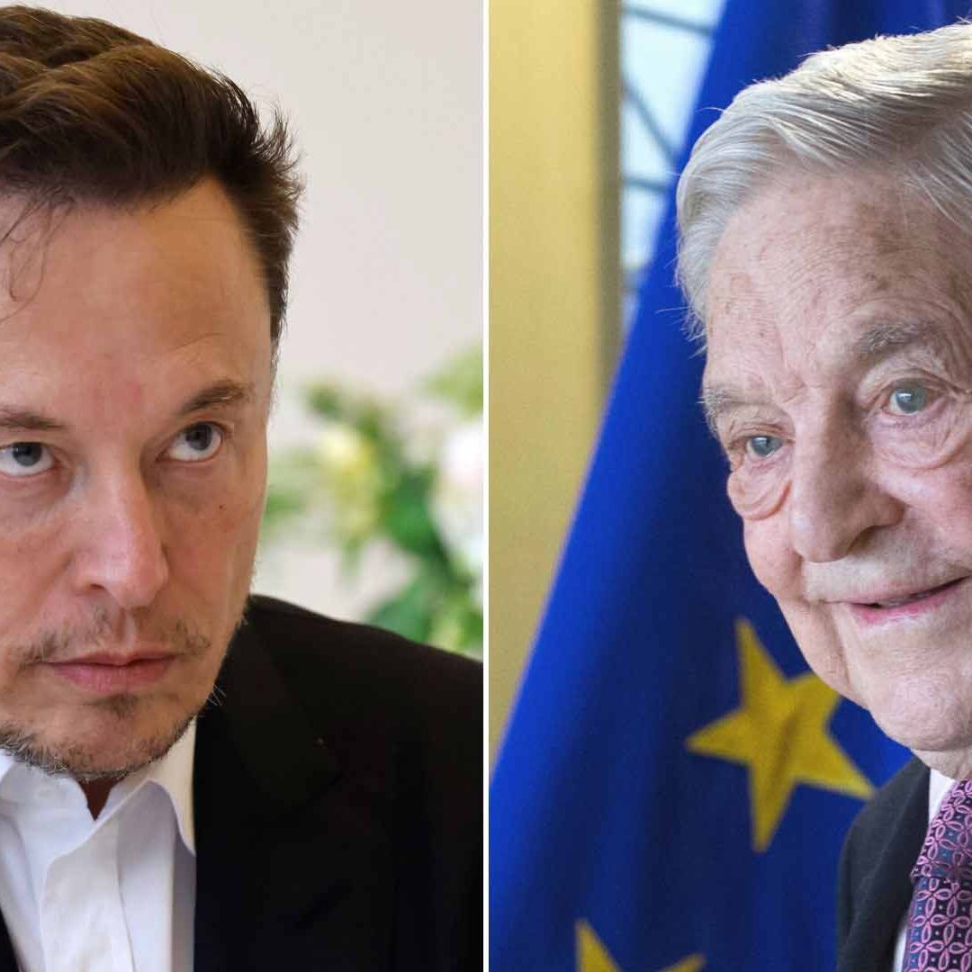 Los multimillonarios Elon Musk (izq) y George Soros (der).