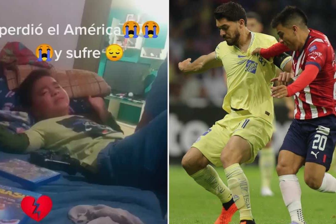 Niño llora desconsolado por la derrota del América