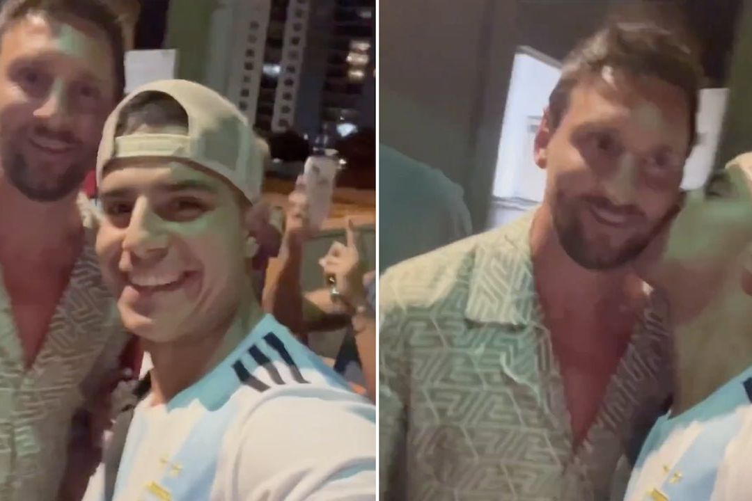 Fanático besa a Messi en las calles de Miami