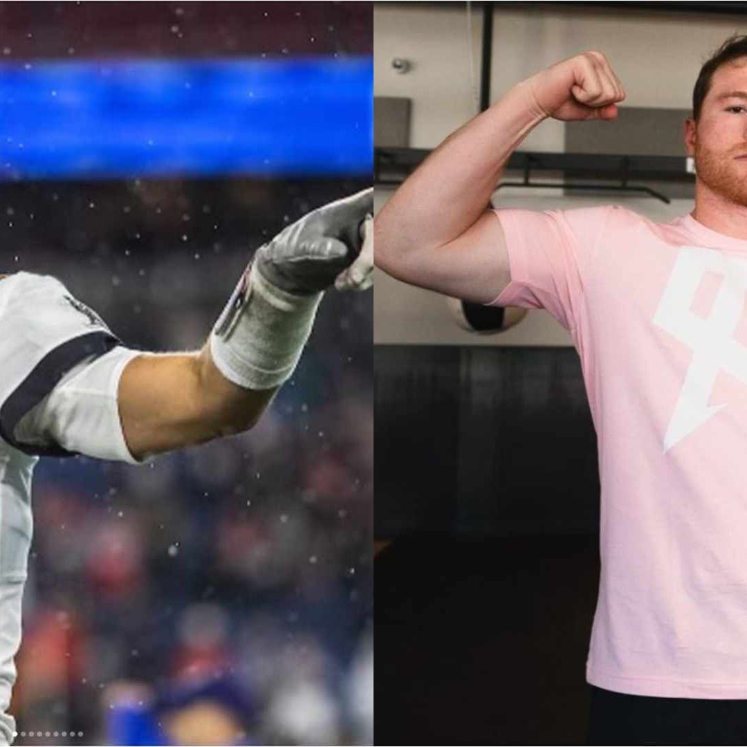 Dos grandes atletas frente a frente. Foto: Instagram: @tombrady y @canelo