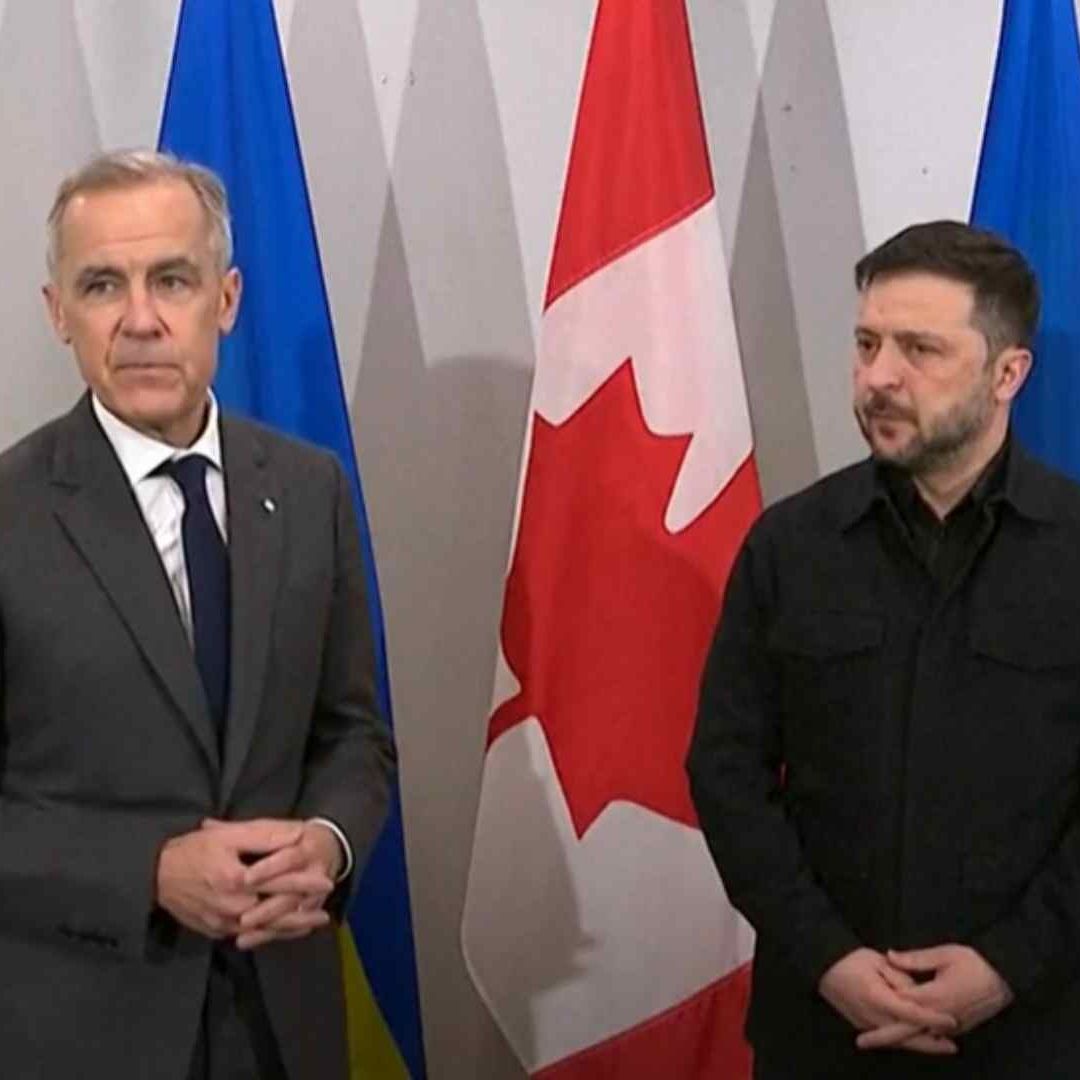Volodímir Zelenski se reúne con el Primer Ministro de Canadá. Foto: EFE y AFP