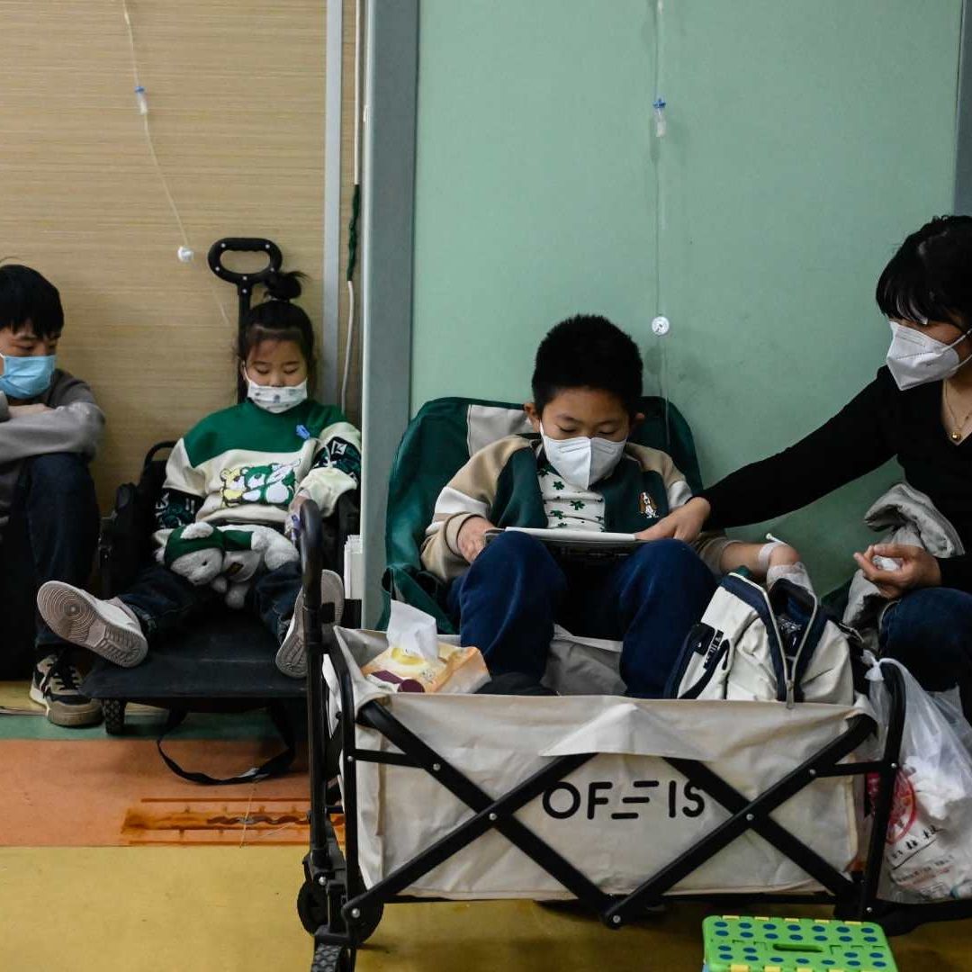 Niños en hospital en Beijing, China