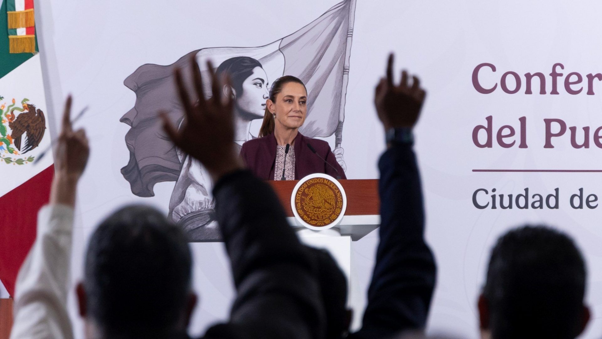 Claudia Sheinbaum en conferencia de prensa en Palacio Nacional. Foto: Presidencia de la República