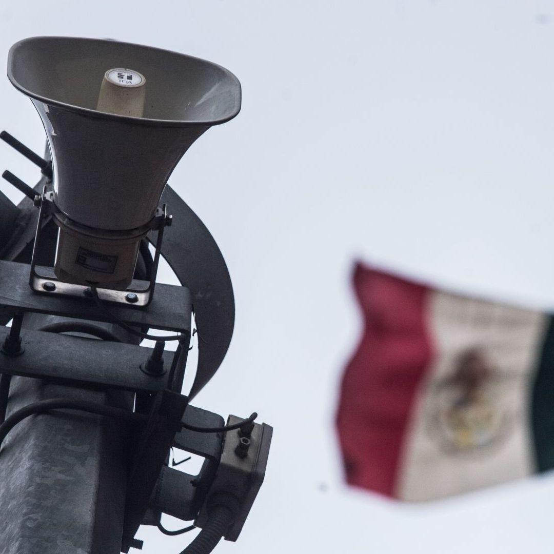 Alerta sísmica en altavoces del C5 de CDMX. Foto: Cuartoscuro | Archivo