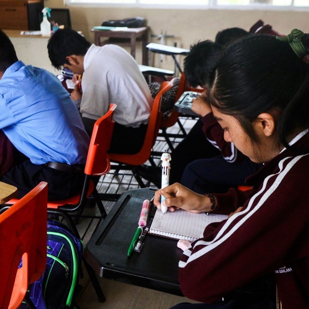 Alumnos de secundaria en Chiapas