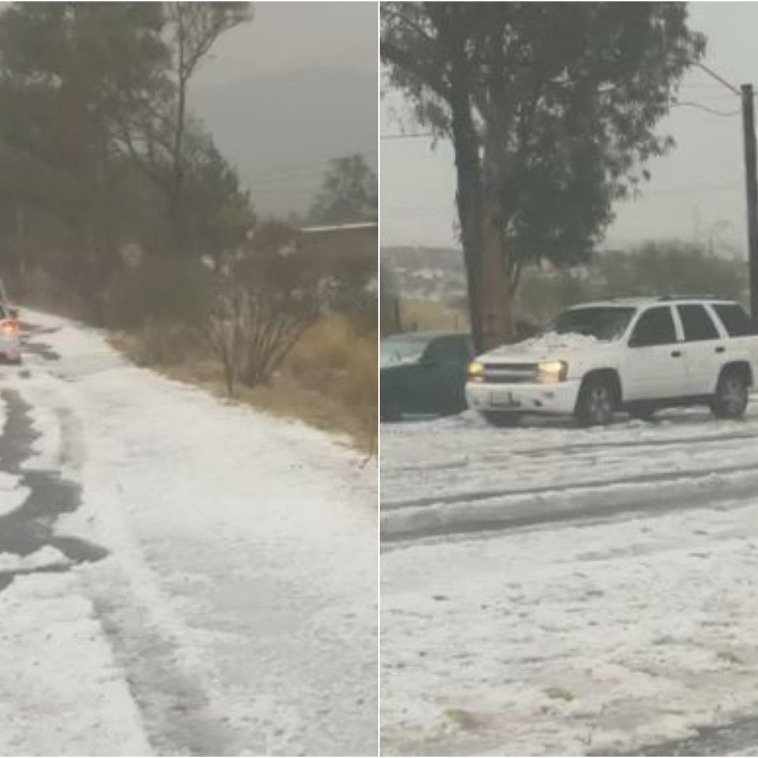 En Aguascalientes se registra intensa granizada.