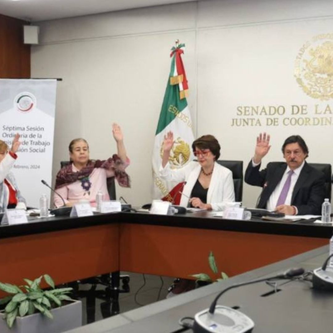 Sesión de la Comisión de Trabajo y Previsión Social del Senado de la República donde votaron aumentar el aguinaldo