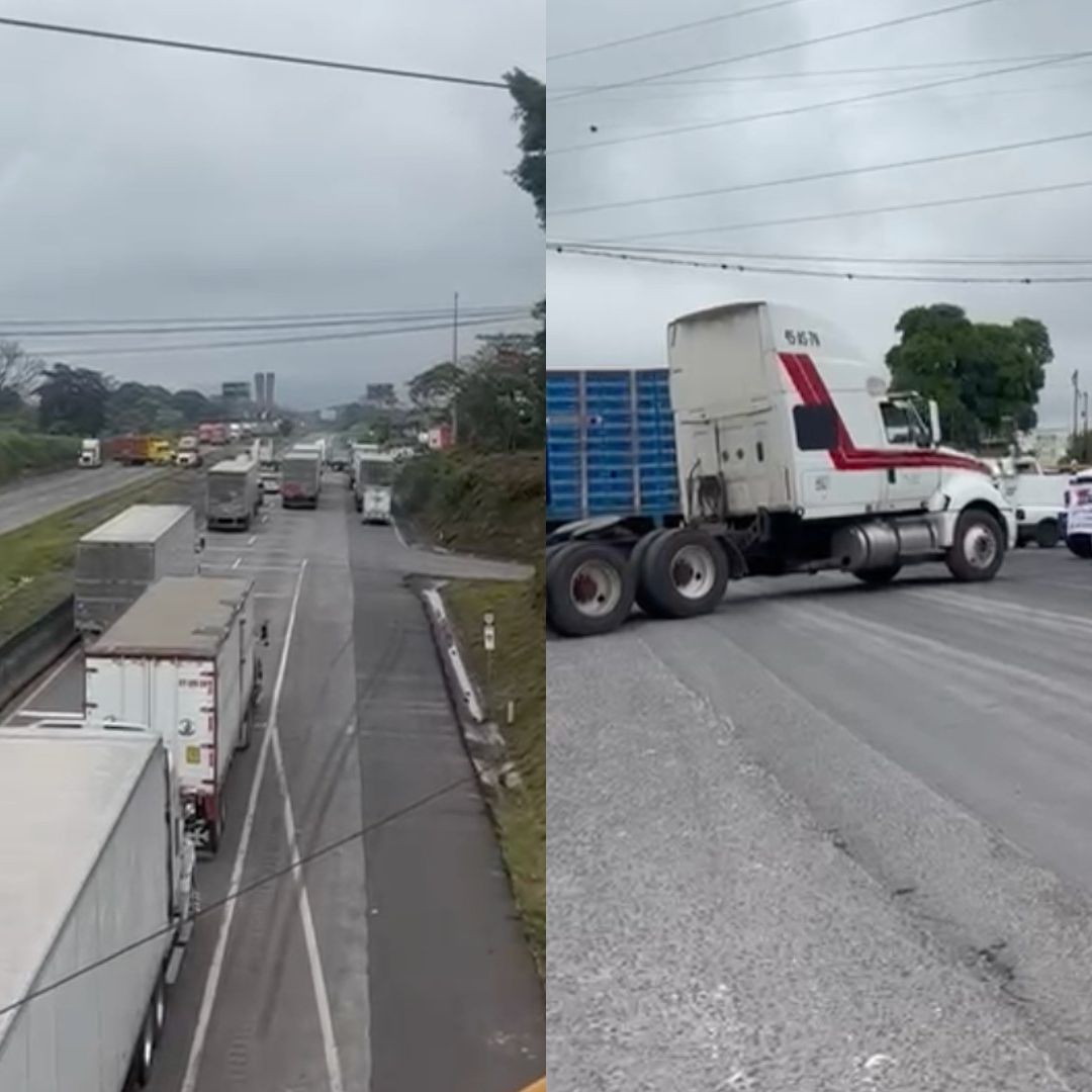 bloqueo carretero en la zona centro de Veracruz