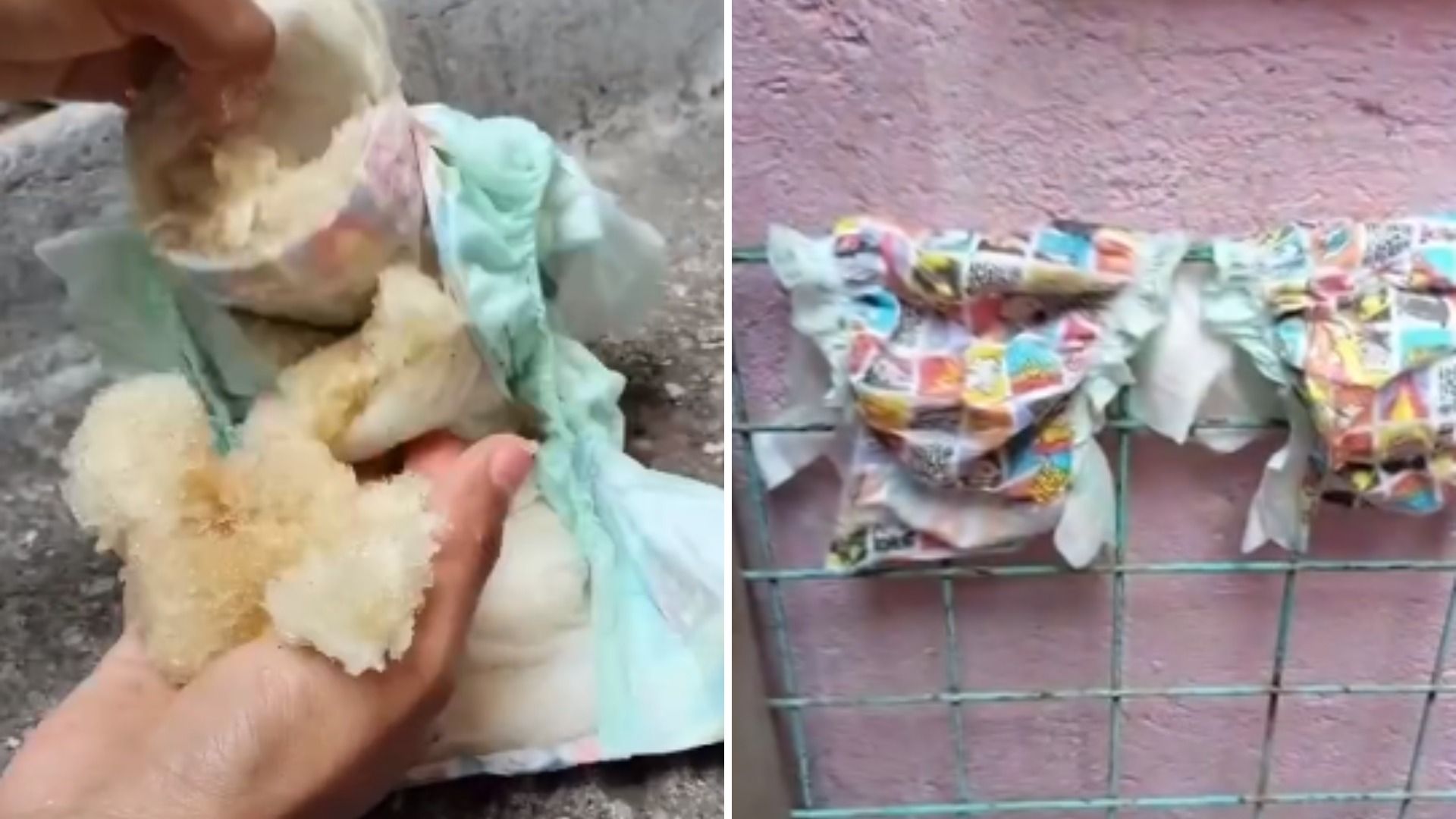 Mujer lava los pañales desechable de su bebé: Video
