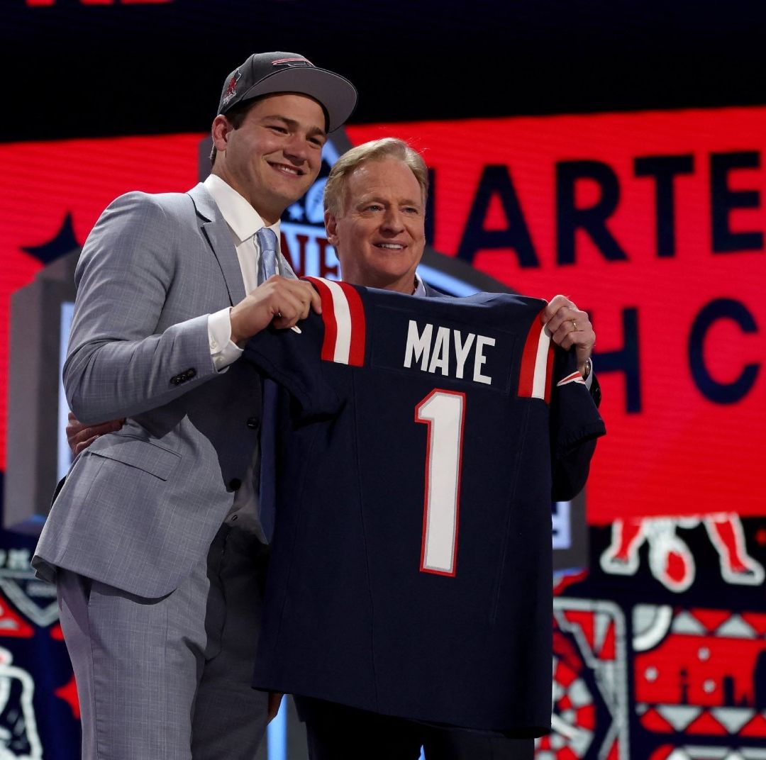 Las esperanzas de los Patriots están depositadas en Drake Maye. Foto: AFP