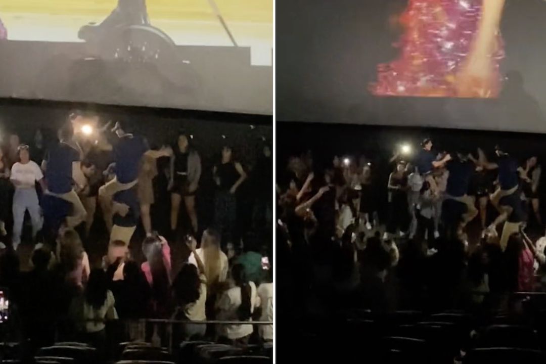 Empleados de cine bailan al ritmo de Taylor Swift con las fans