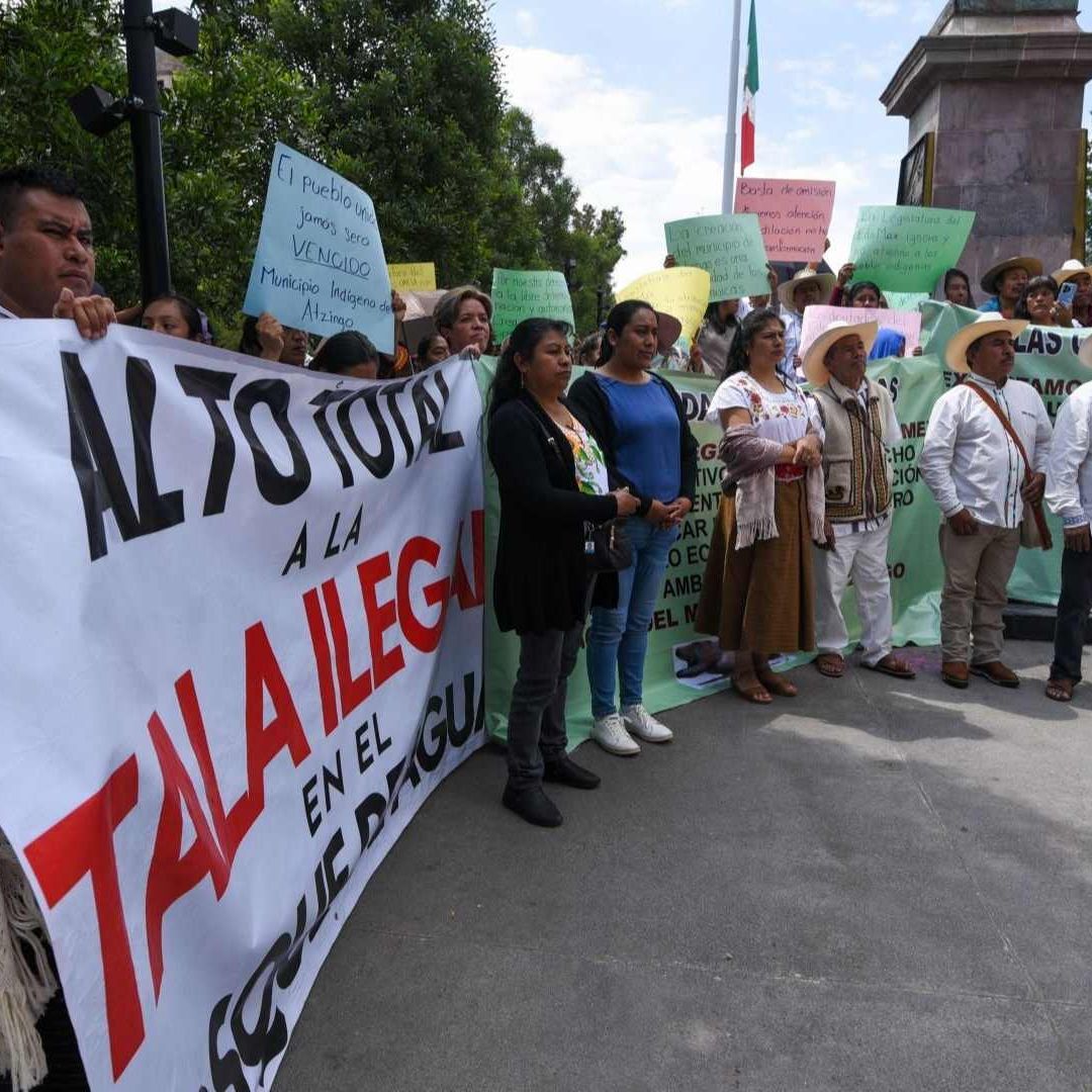 Protesta de pobladores de San Juan Atzingo