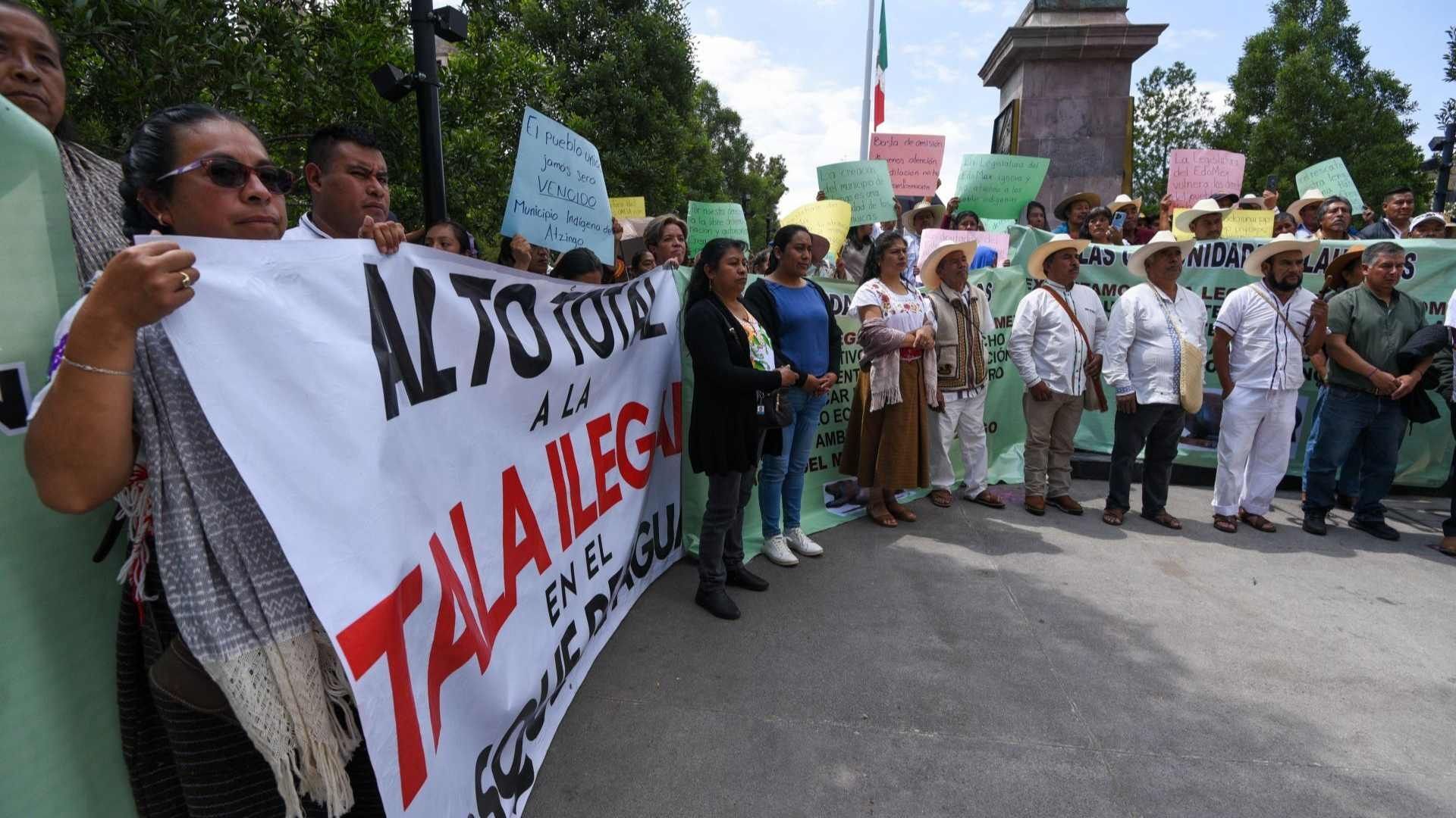 Protesta de pobladores de San Juan Atzingo