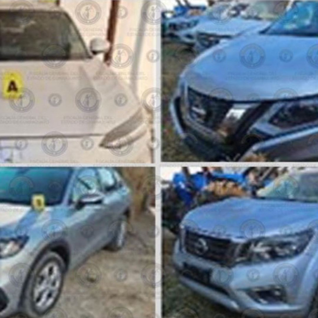 Recuperan en un Terreno Cuatro Autos con Reporte de Robo en San Felipe Guanajuato