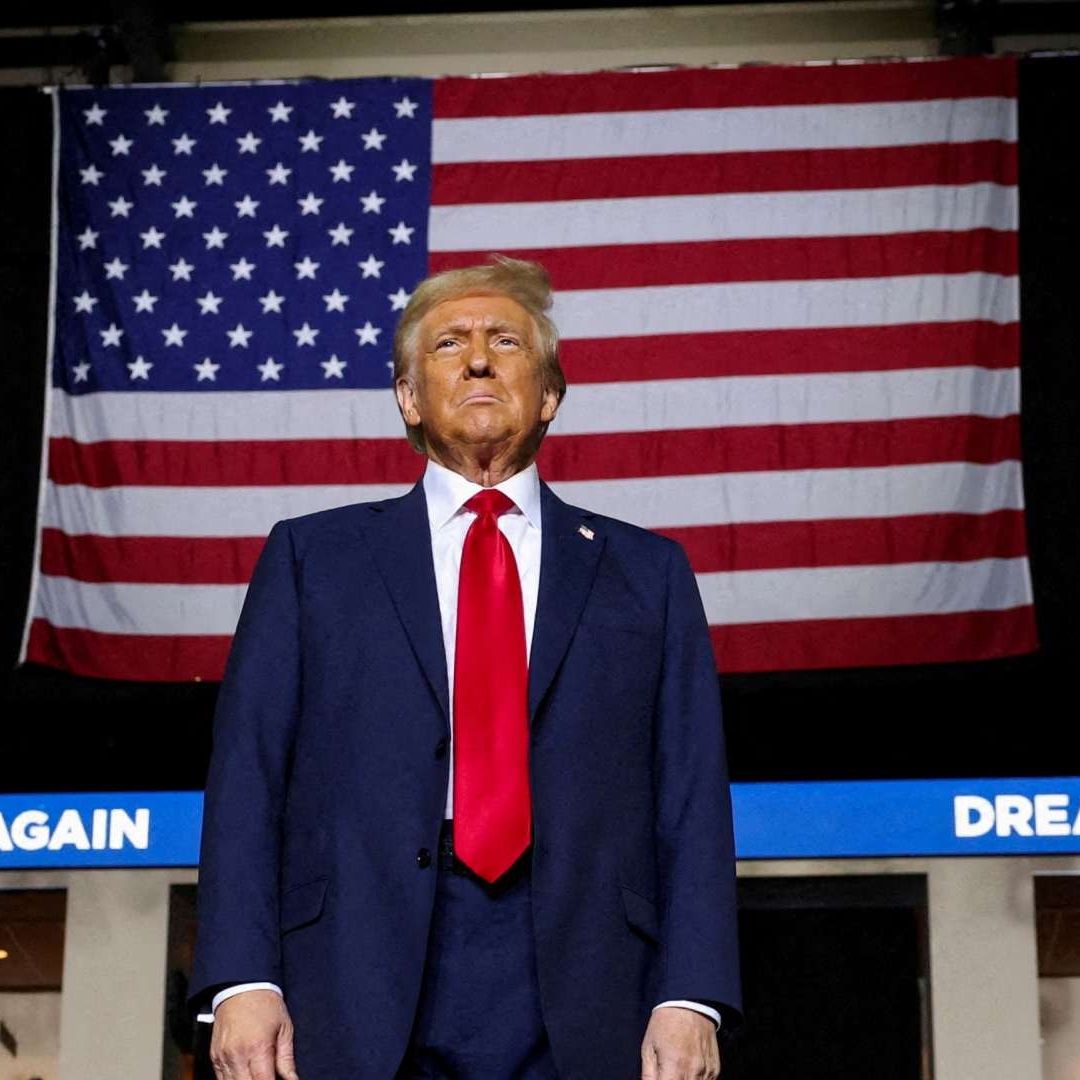 El presidente electo de Estados Unidos en un acto de campaña.