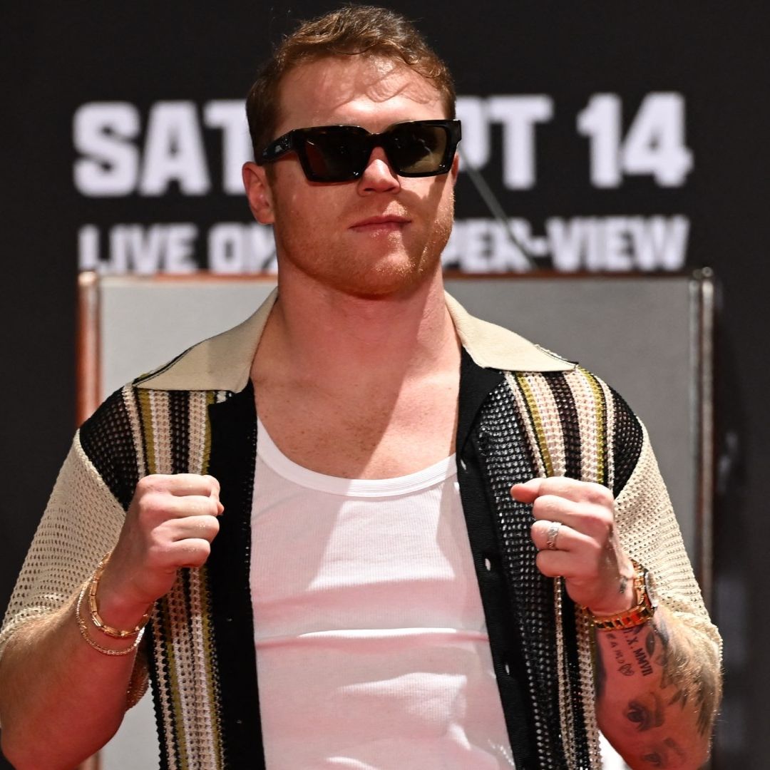 Canelo Álvarez está en plena promoción de su pelea ante Edgar Berlanda el próximo 14 de septiembre. Foto AFP