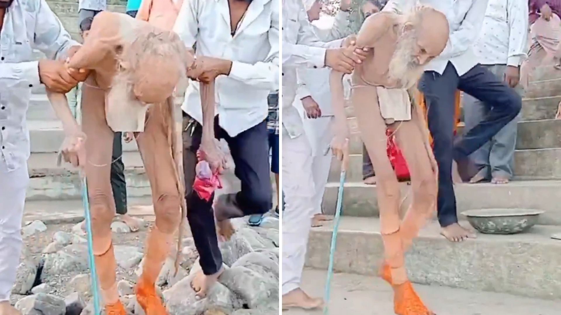Encuentran a Anciano en una Cueva de la India y Dice Tener 188 Años; Así Fue Visto | Video