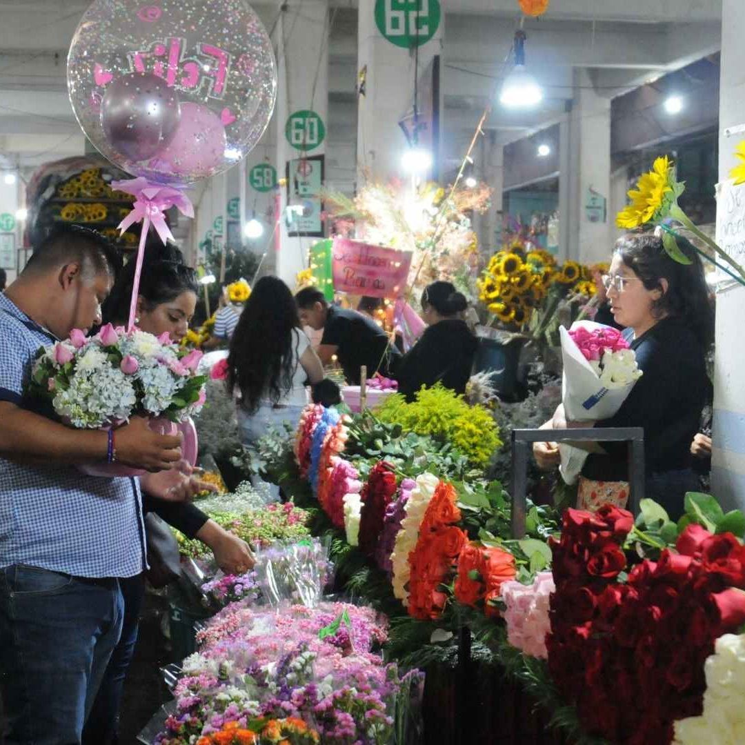 Venta de flores en el mercado de Jamaica