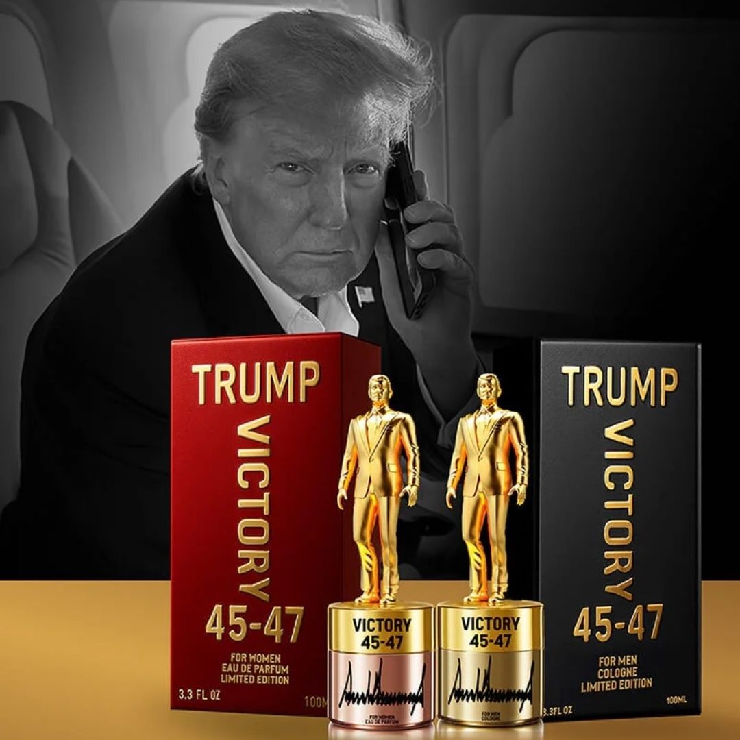 Trump vende fragancias con su icónica imagen con el puño en alto. Foto:  trumpfragances