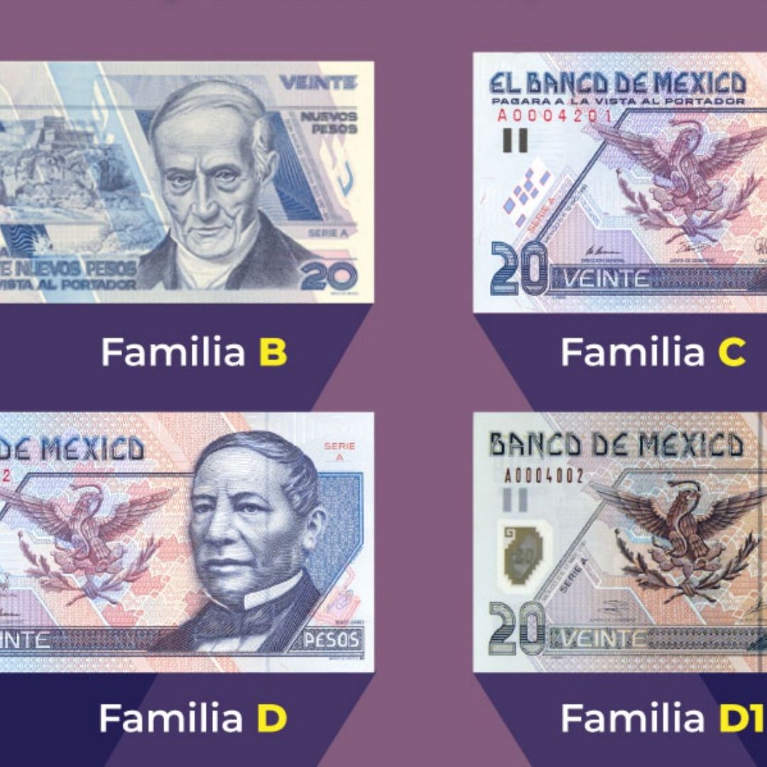 Billetes de 20 pesos válidos en México