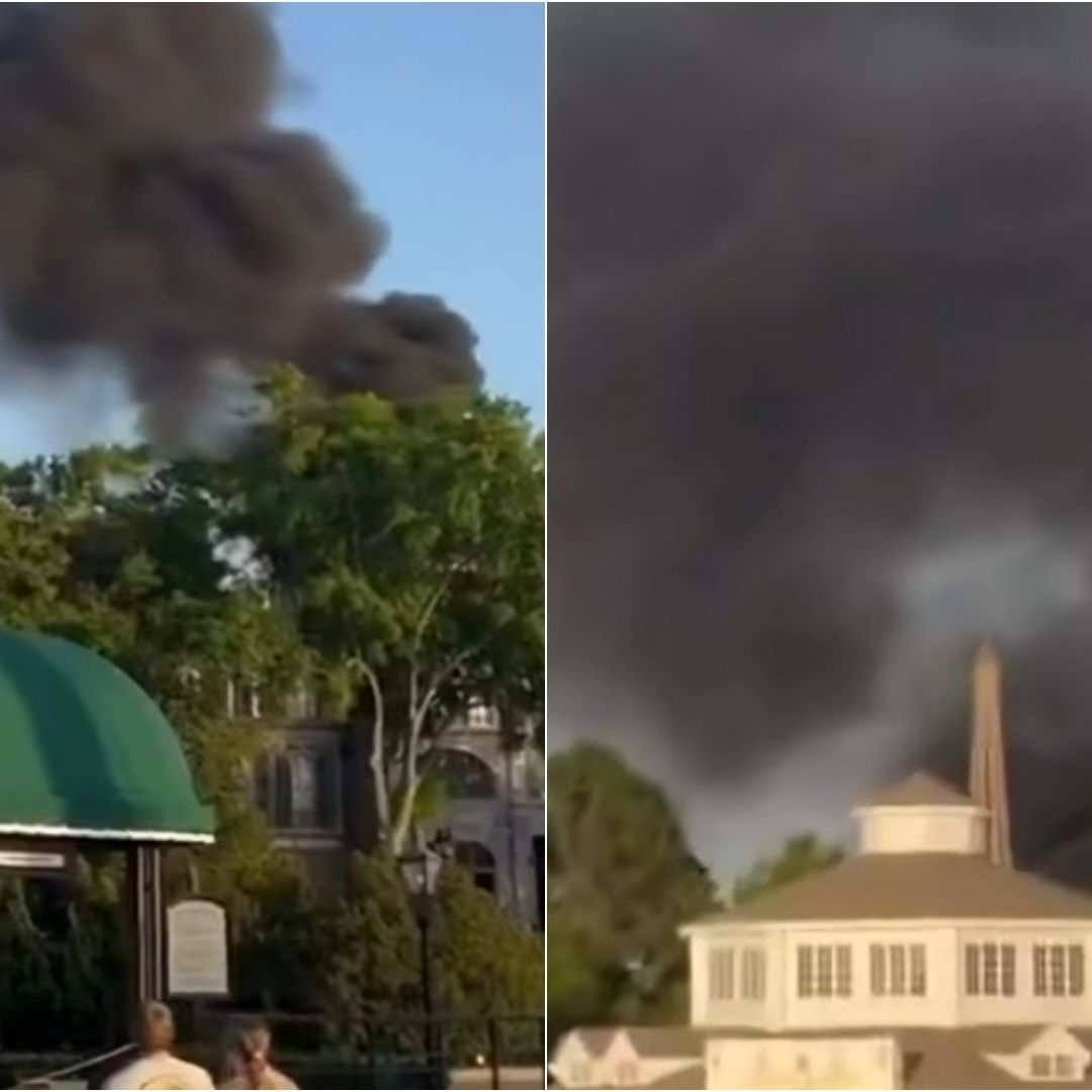 El incendio provocó la evacuación de una zona del parque de diversiones.