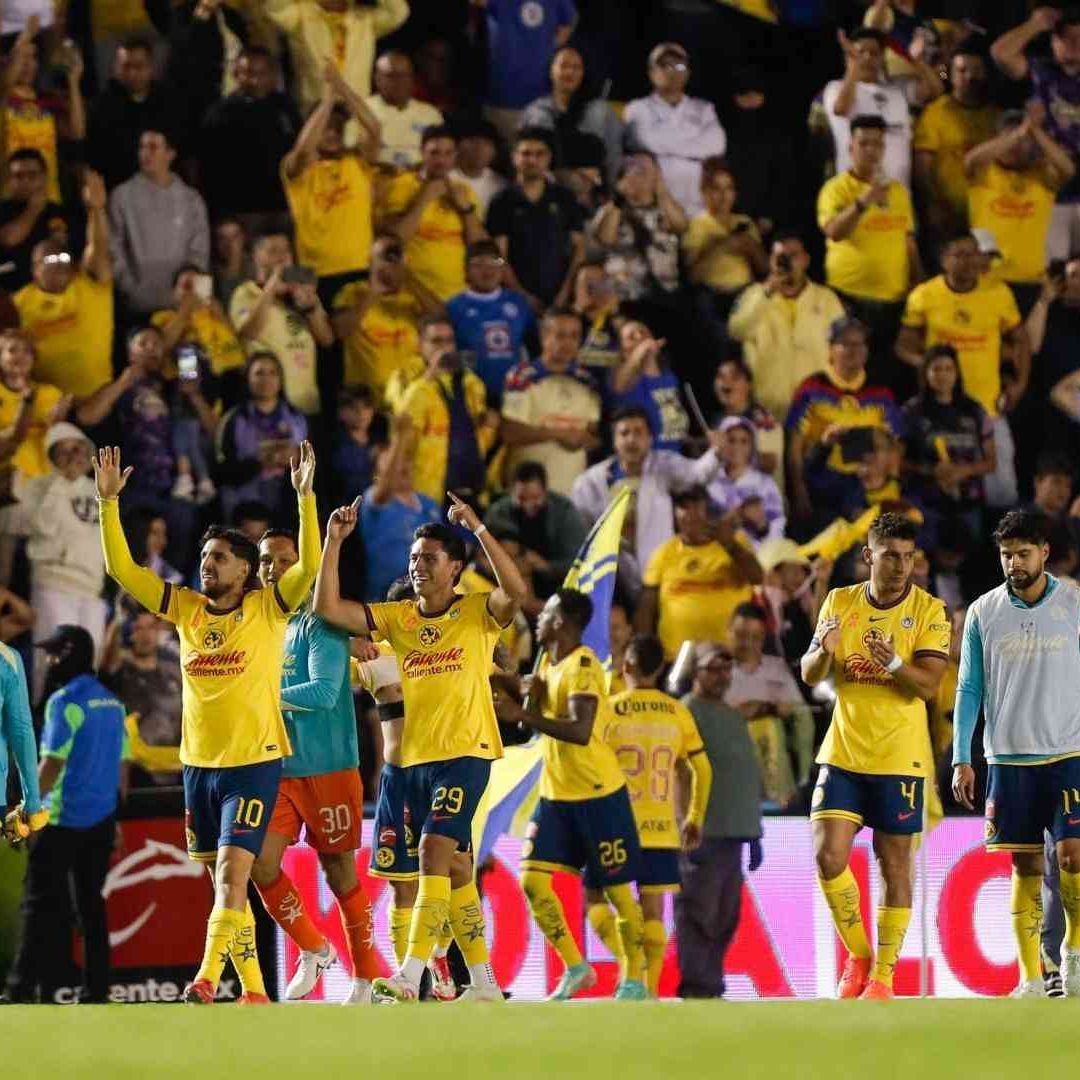 El equipo del América durante la semifinal de la Liga MX.