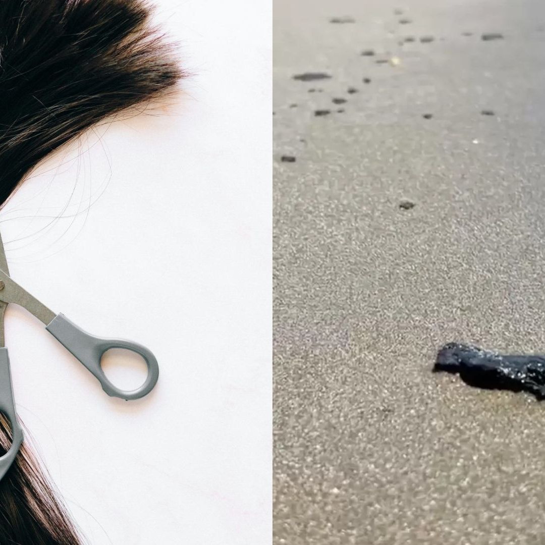Cabello, tijeras y derrame de hidrocarburo en playa de Veracruz