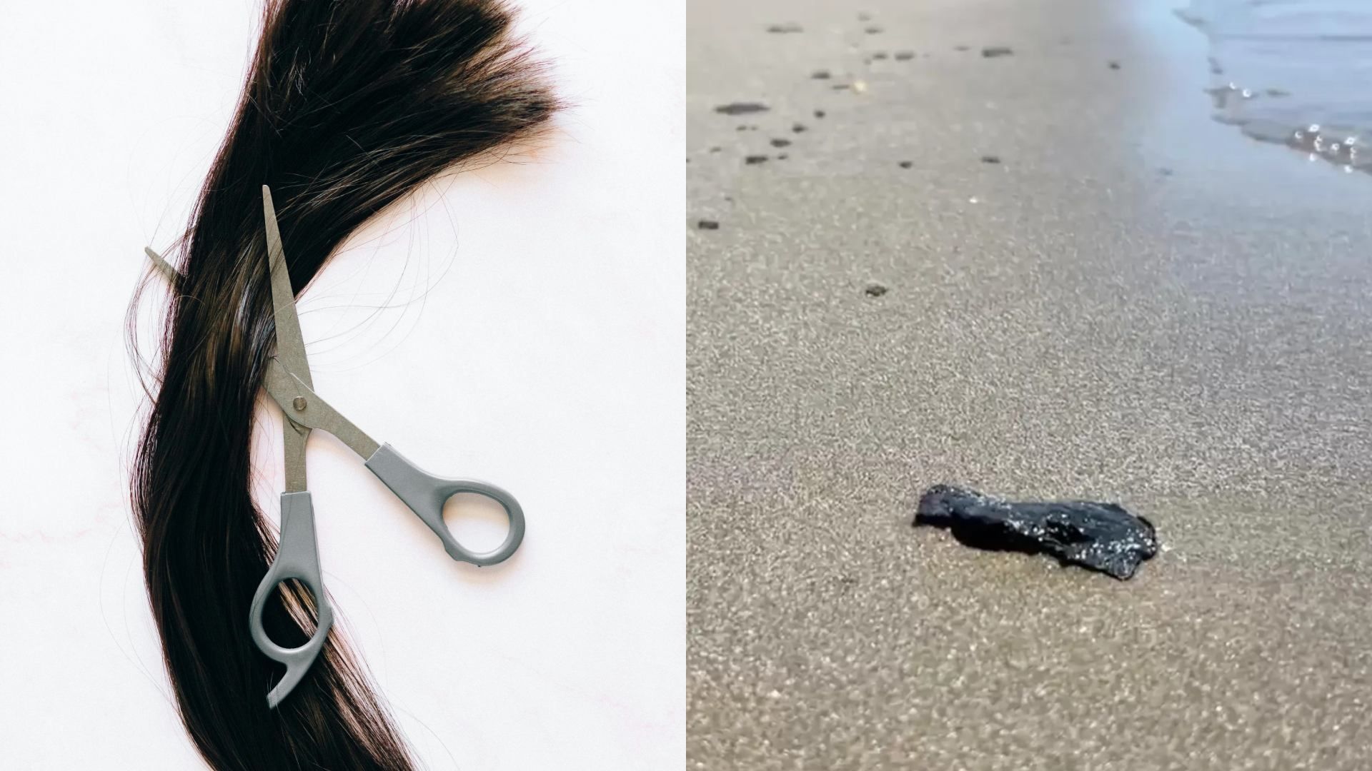 Cabello, tijeras y derrame de hidrocarburo en playa de Veracruz