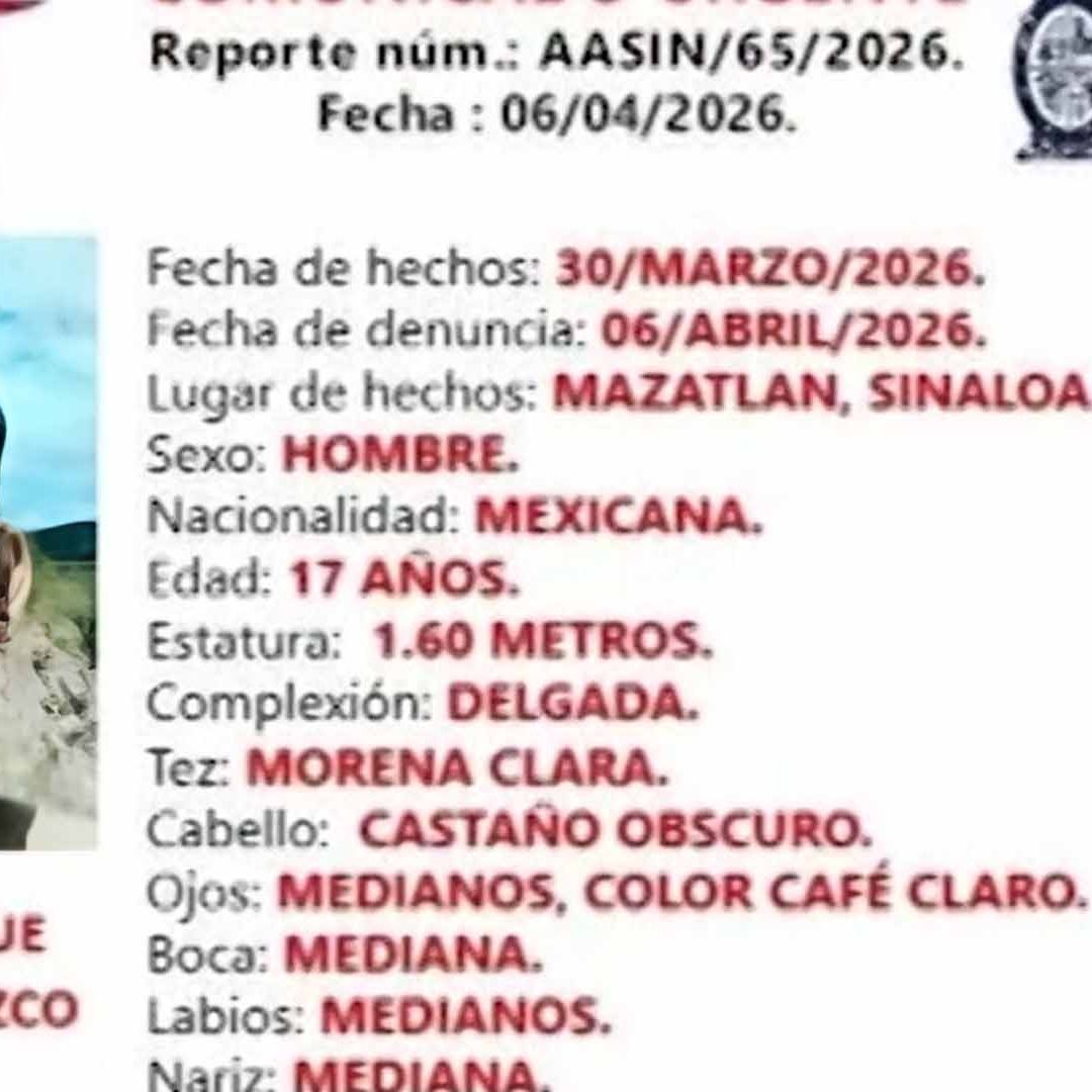 Desaparece Joven Originario de Torreón tras Viajar a Mazatlán; Activan Alerta Amber