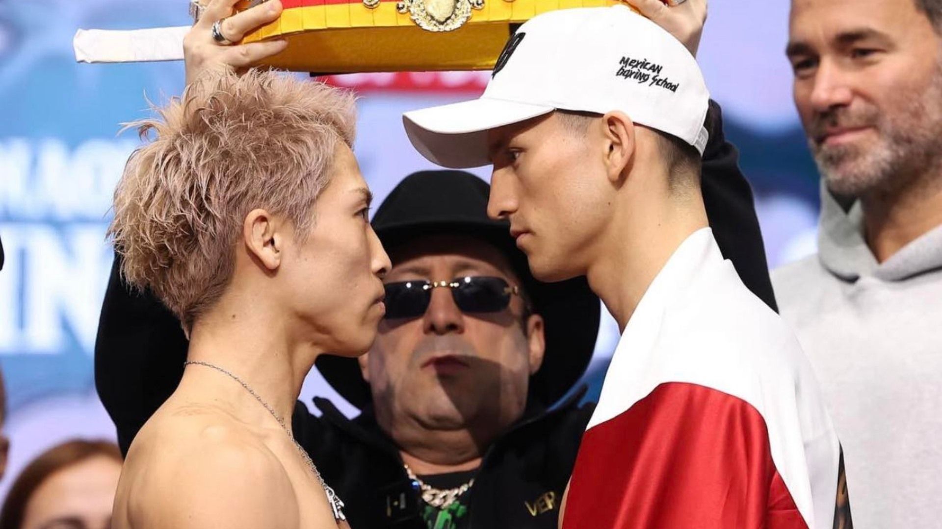 David Picasso y Naoya Inoue se encontraron cara a cara en la ceremonia de pesaje.