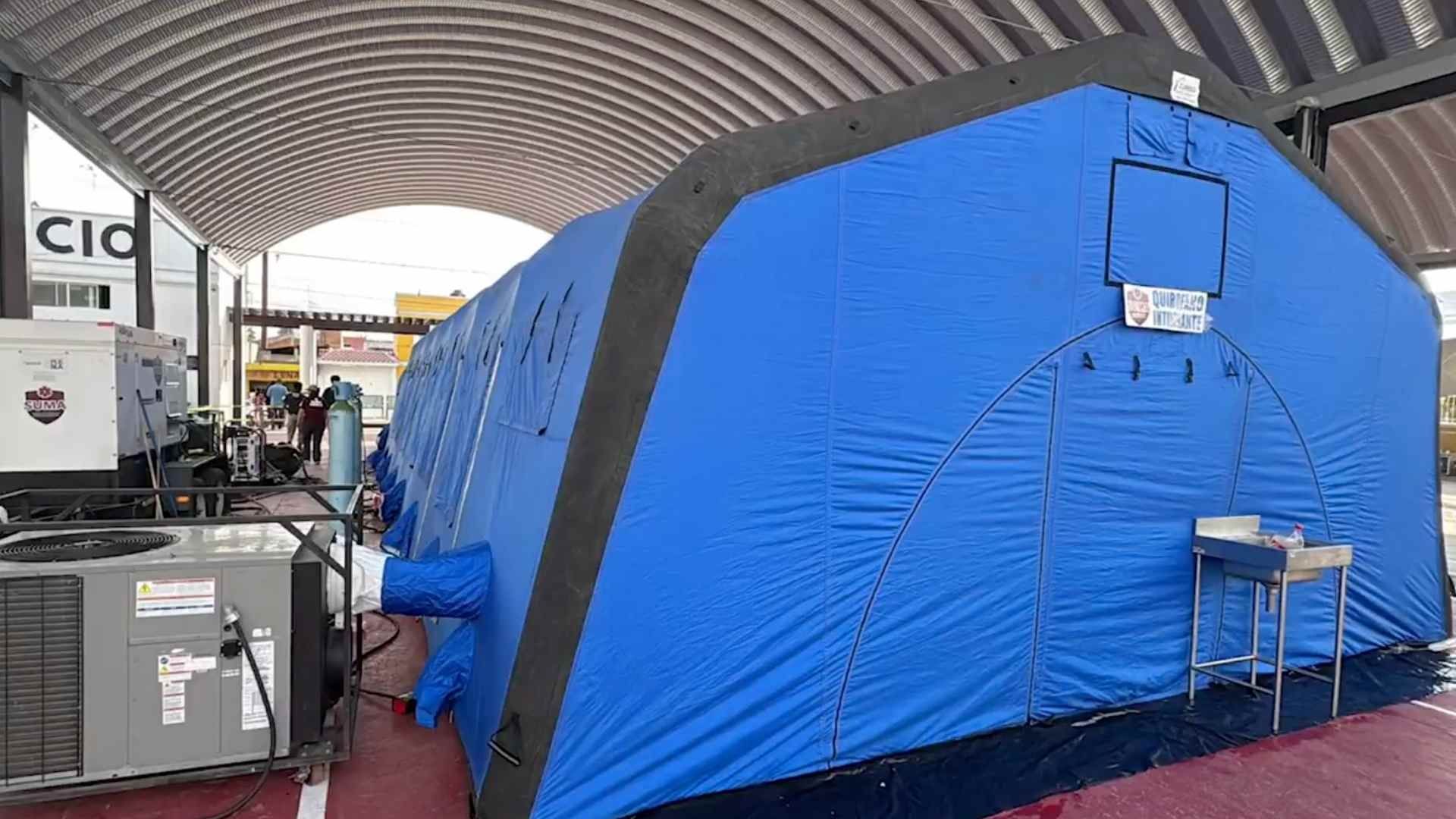 Quirófano inflable en Xicotepec de Juárez, Puebla.