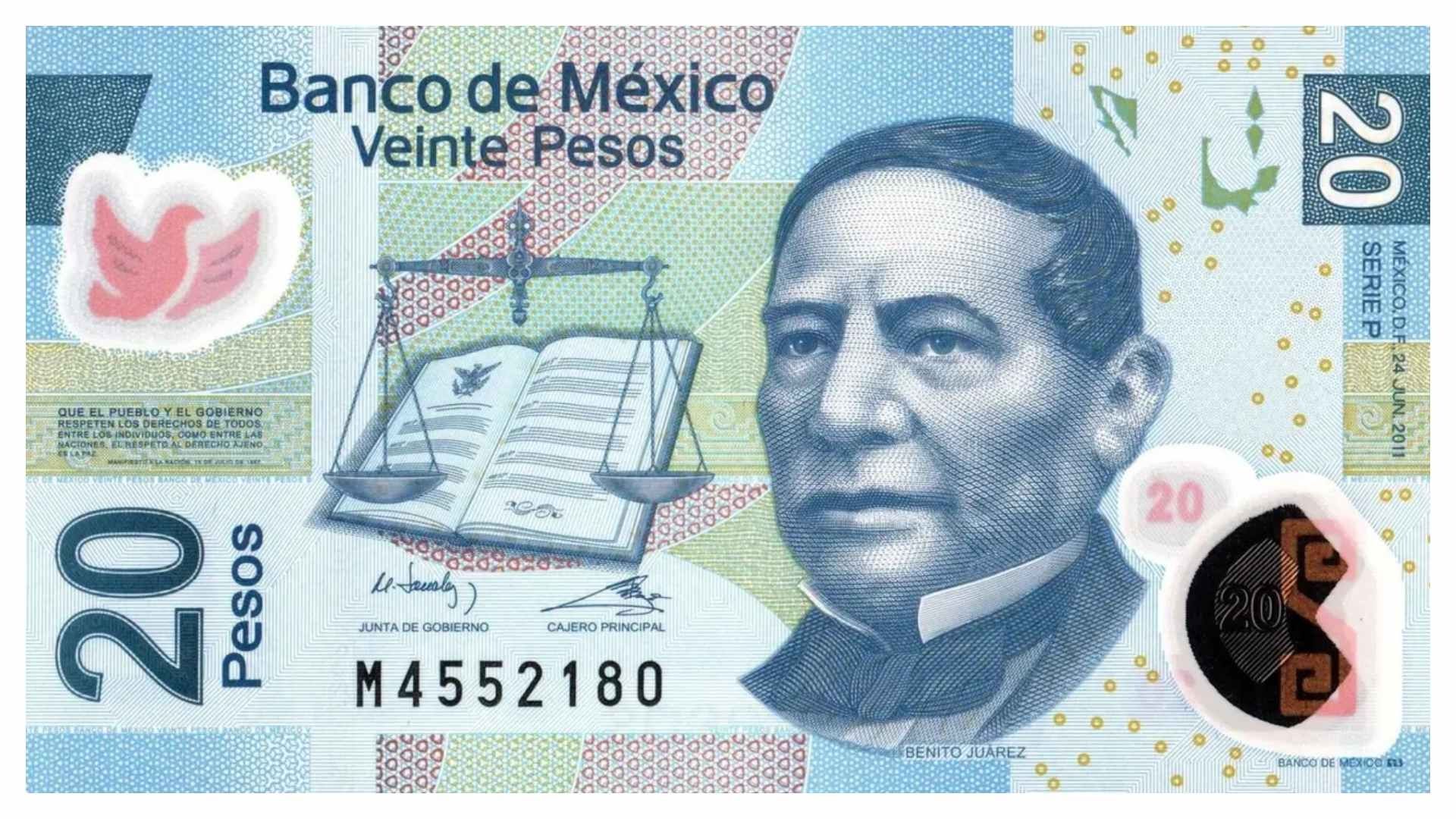 Billete de 20 pesos