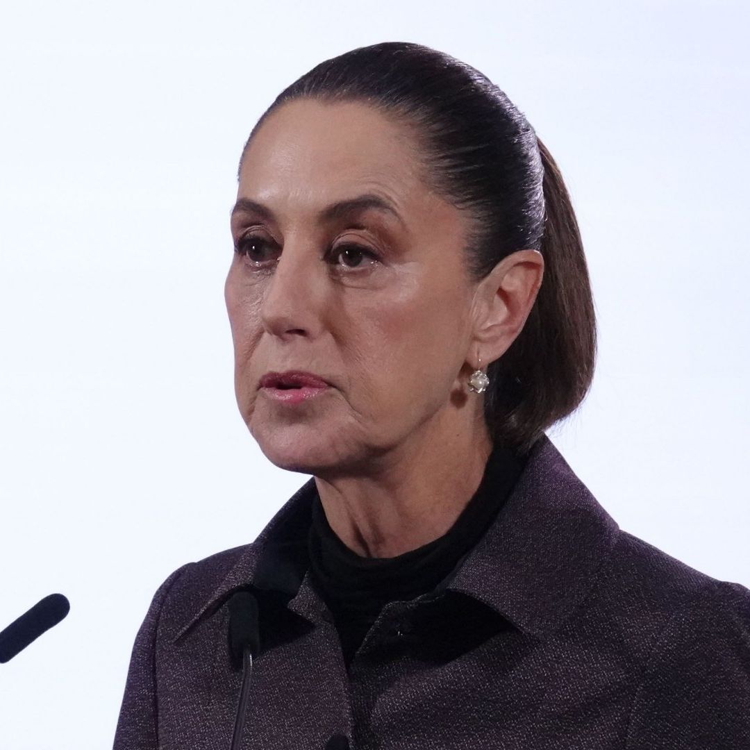 Claudia Sheinbaum en conferencia de prensa en Palacio Nacional.