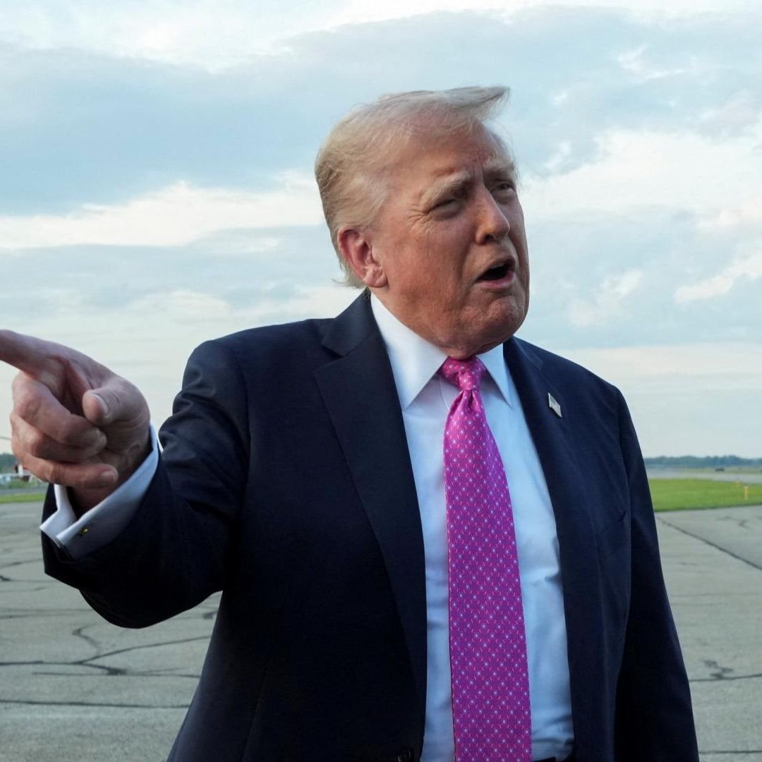 Donald Trump antes de abordar el Air Force One