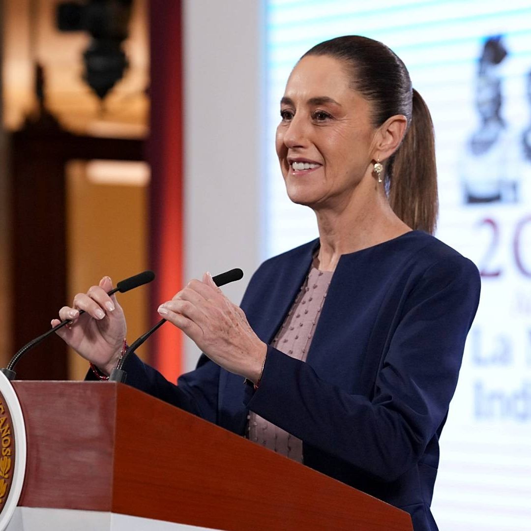 Claudia Sheinbaum en conferencia de prensa en Palacio Nacional