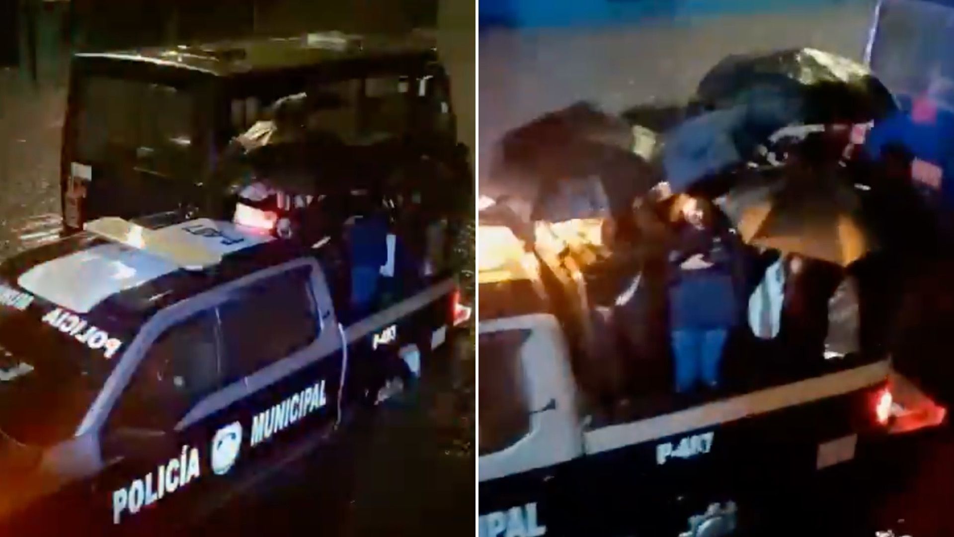Lluvia en Puebla Deja a Diez Pasajeros Atrapados en Inundación; Patrulla los Rescata