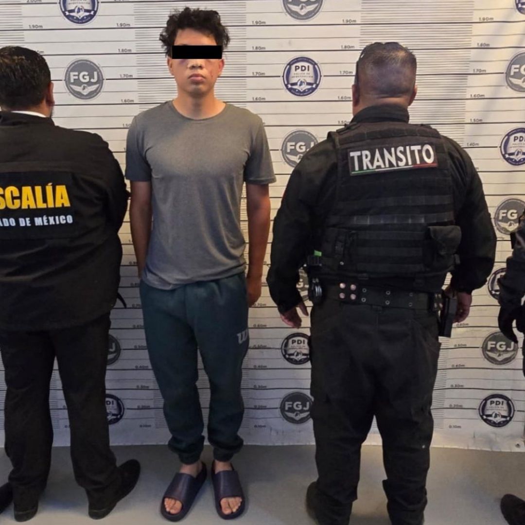 Kevin ’N’ fue detenido por el accidente en el Hospital del IMSS en Tecámac, ocurrido el 6 de abril de 2026. Foto: Fiscalía de Estado de México