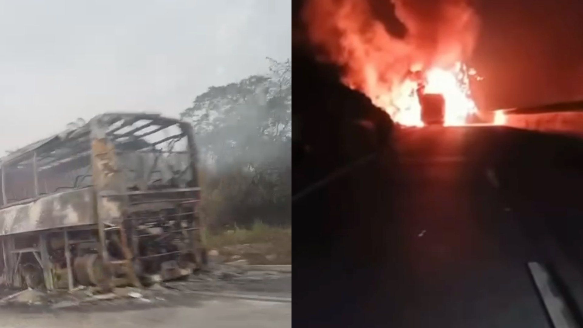 Se Incendia Autobús de Turismo en Autopista Veracruz Córdoba Pasajeros Huyeron