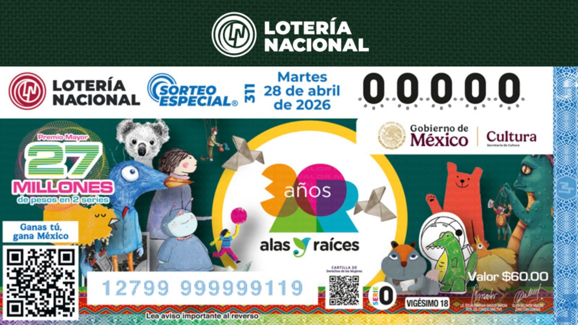 Sorteo Especial de la Lotería Nacional: 27 millones