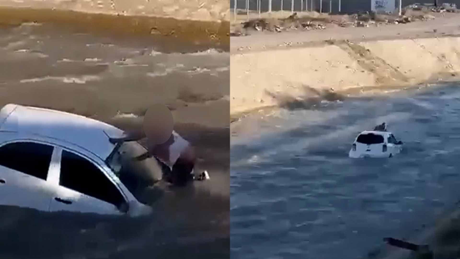 Conductor Cae a Canal de Riego al Evitar Arrollar a Ciclista en Gómez Palacio