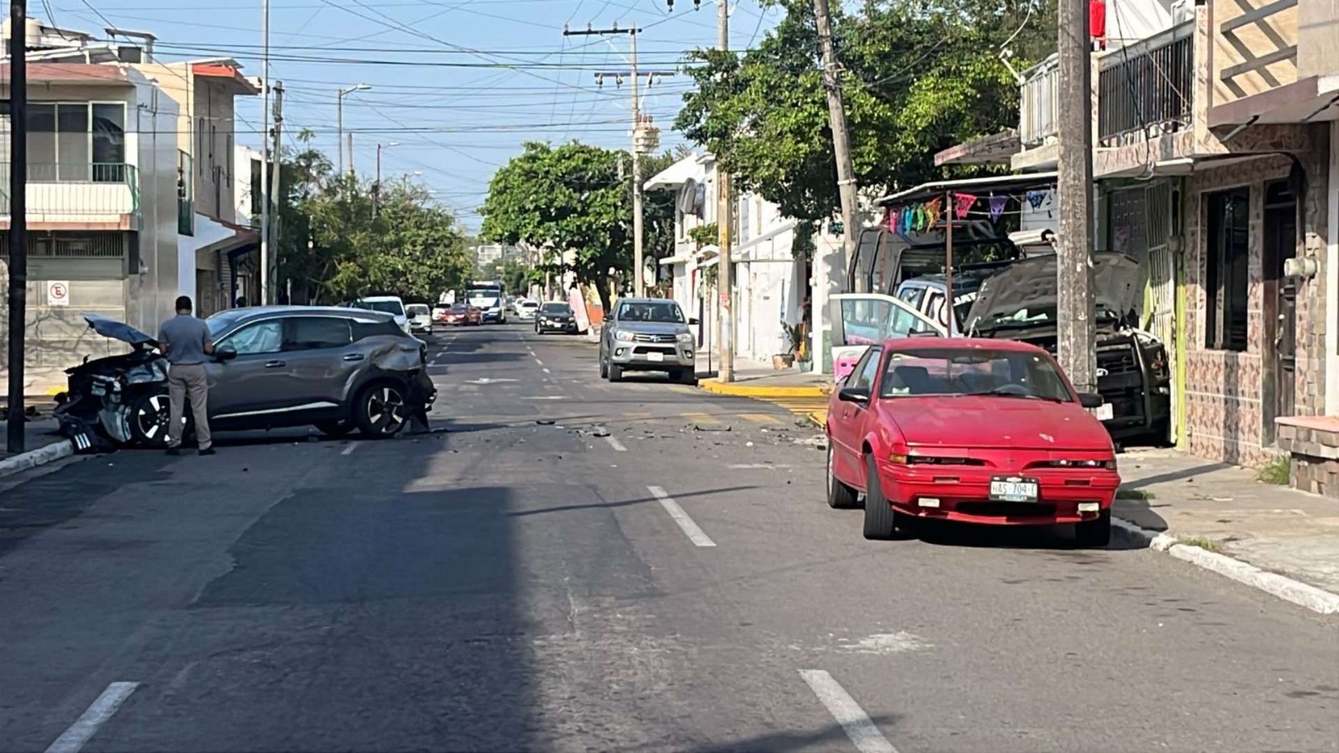 aparatoso choque en la colonia centro de Veracruz