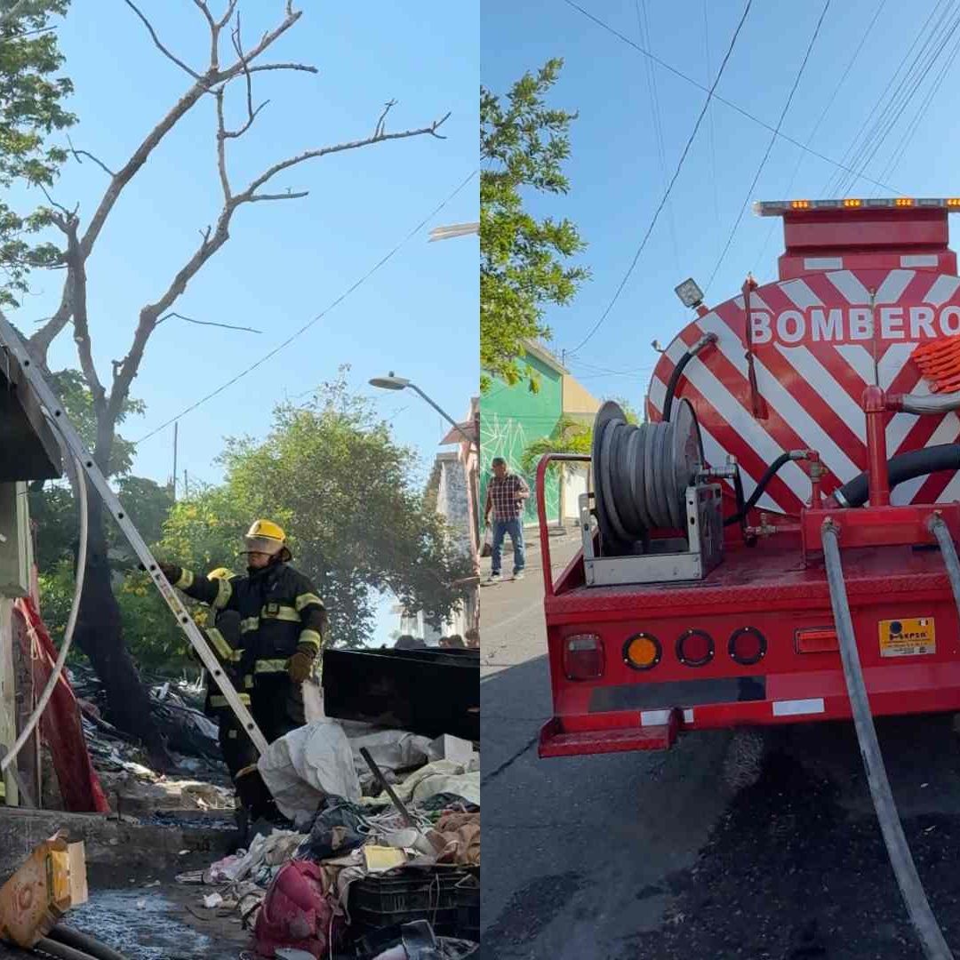 Personas Sufren Crisis Nerviosa Durante Incendio en Vivienda Calle Campero Colonia 21 de Abril Veracruz