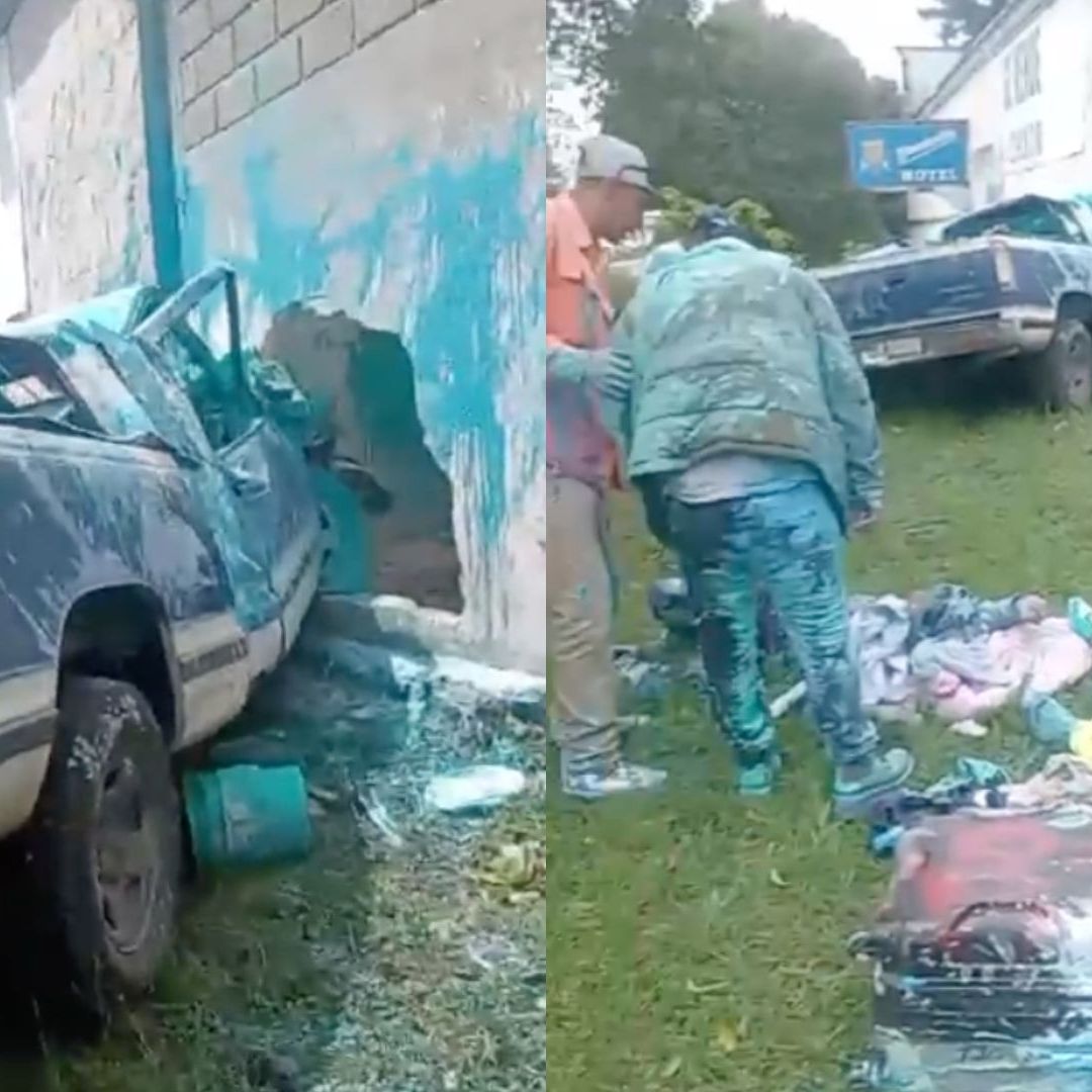 Camioneta choca contra pared en el bulevar Xalapa-Banderilla.