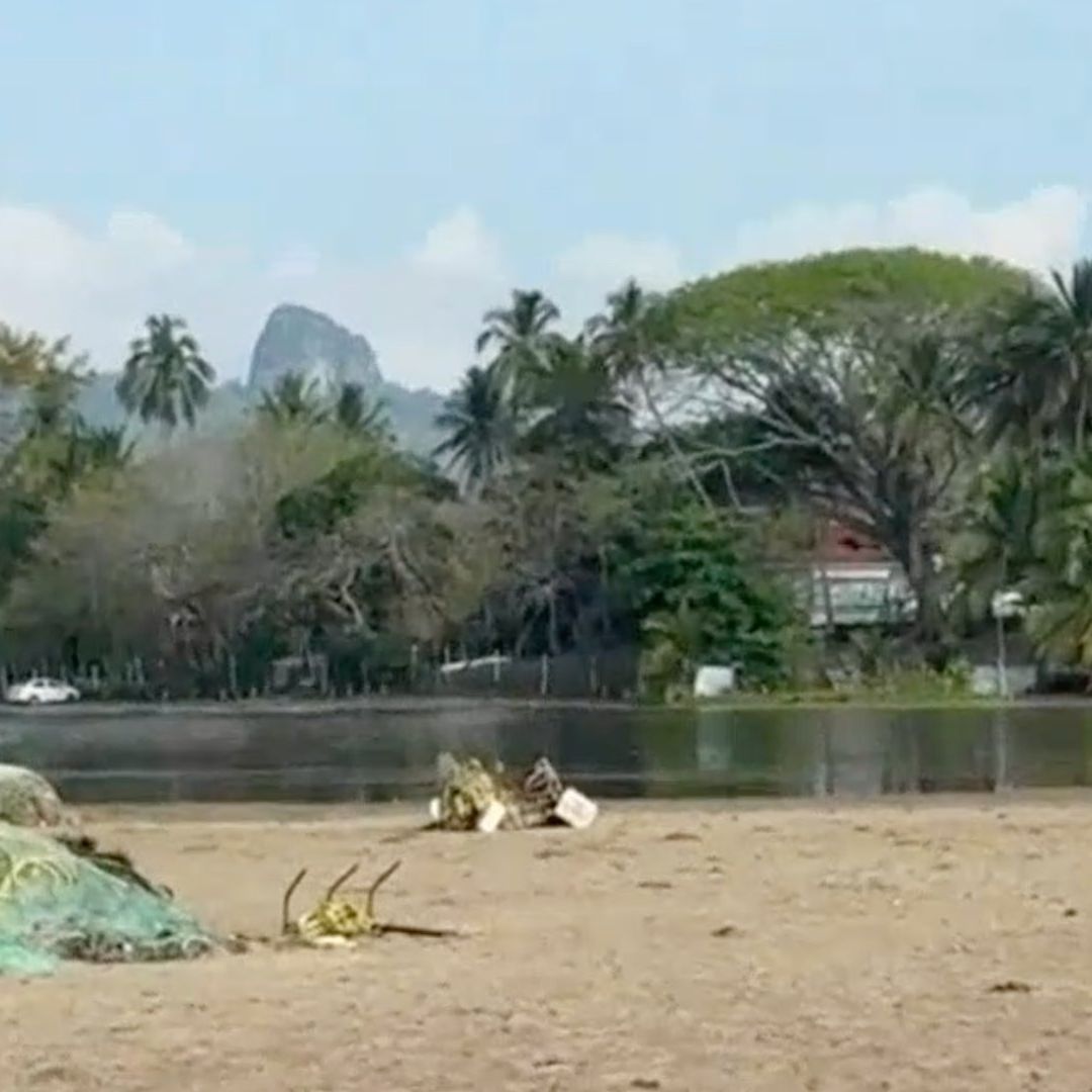 playa y laguna en localidad La Mancha con presencia de hidrocaburo