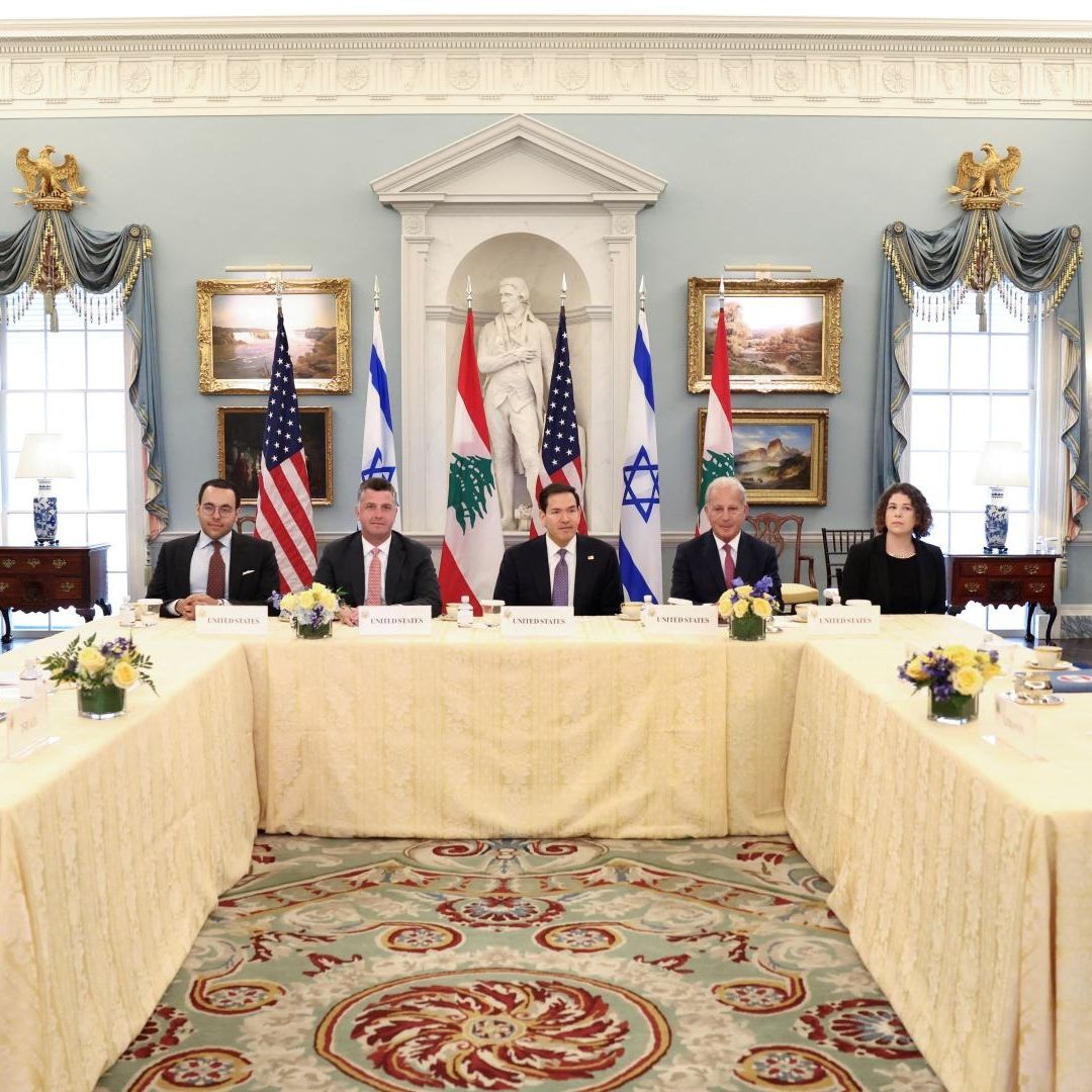 Reunión de Marco Rubio con representantes de Líbano e Isarel. Foto: Reuters