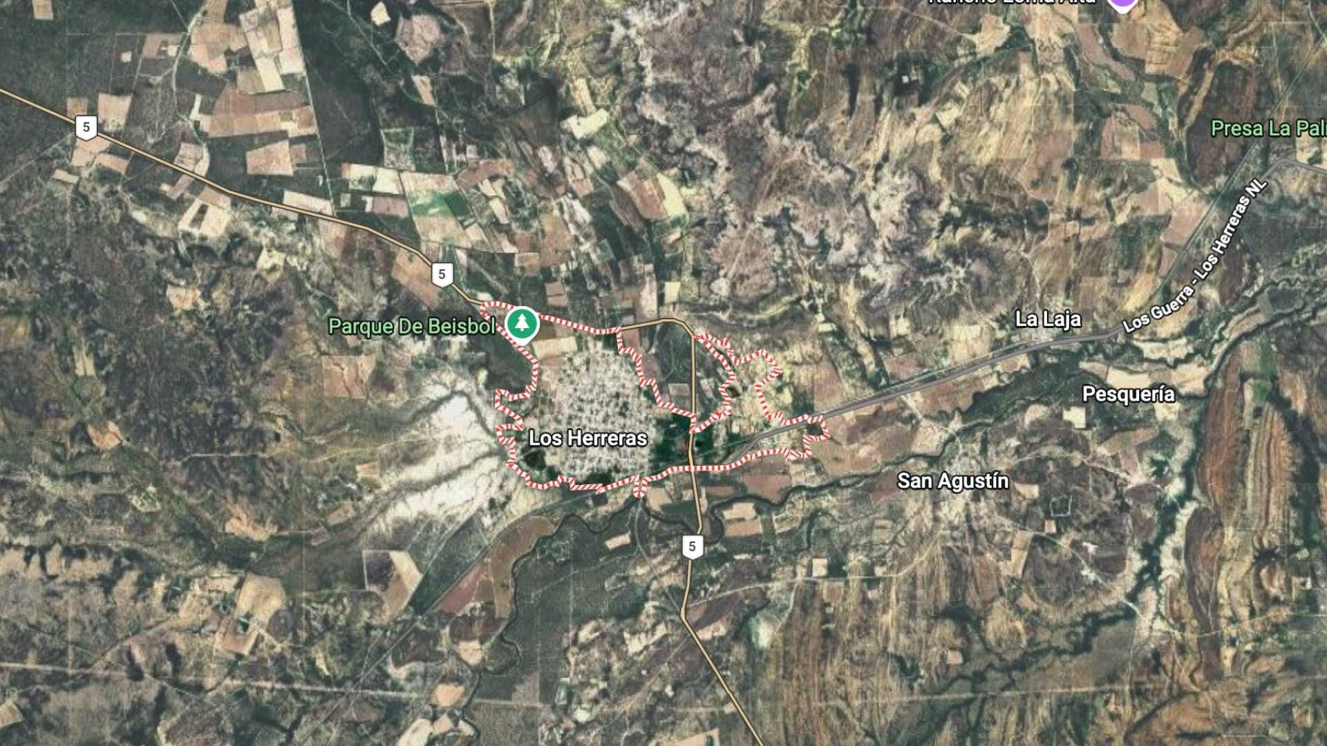 Mapa municipio de Los Herreras, Nuevo León