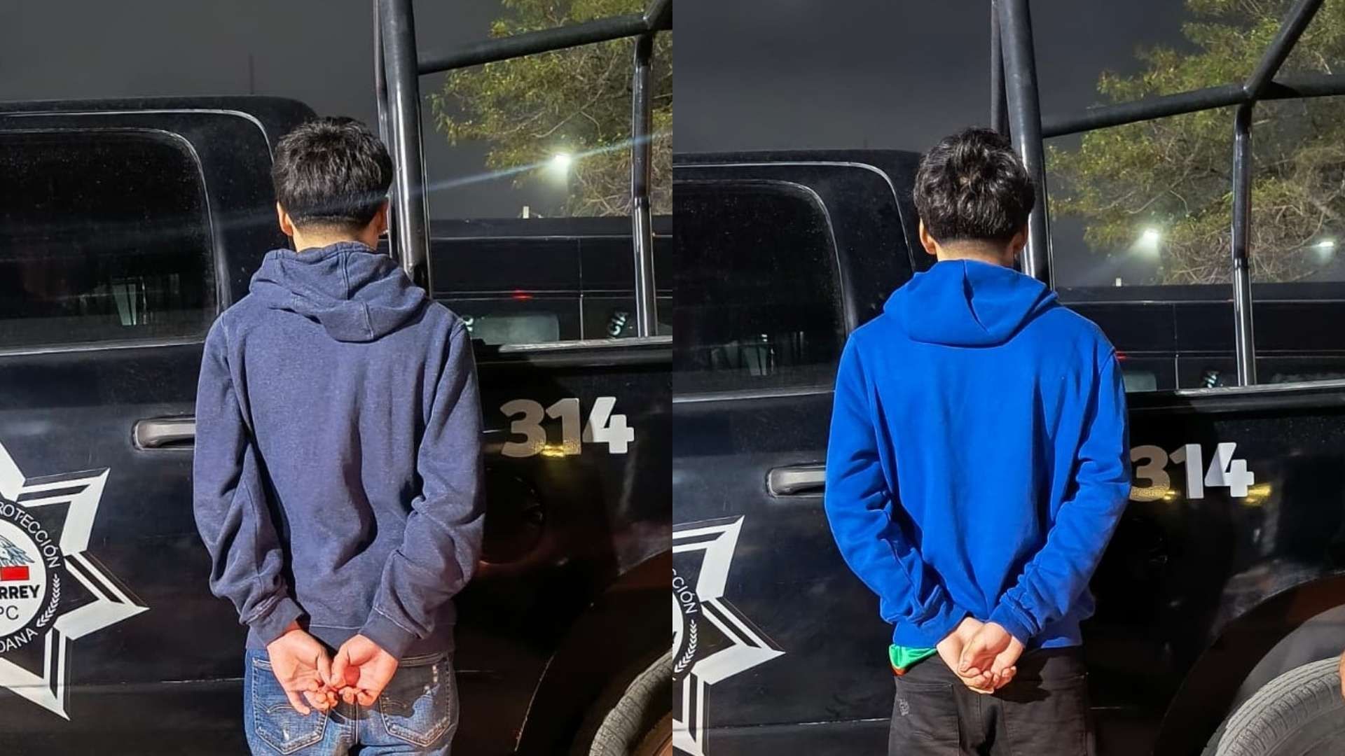 Detienen a Dos Menores con Droga y Motocicleta sin Placa en Monterrey