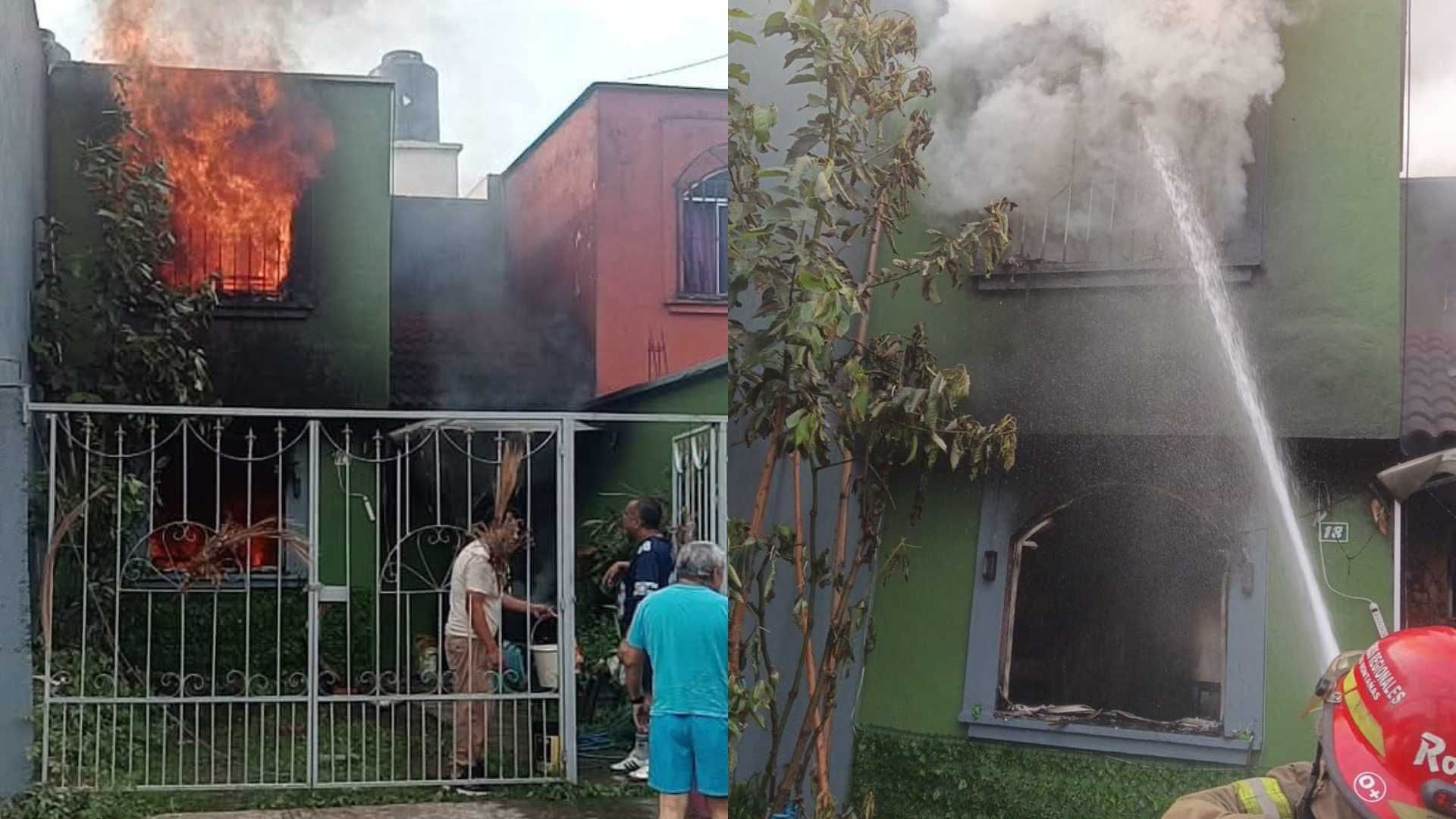 Incendio en Vivienda Colonia Villas de Tenango Moviliza a Cuerpos de Emergencias de Río Blanco Veracruz